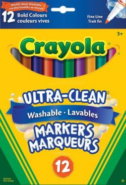 CRAYOLA - MARQUEURS LAVABLE COULEUR INTENSE 12PC